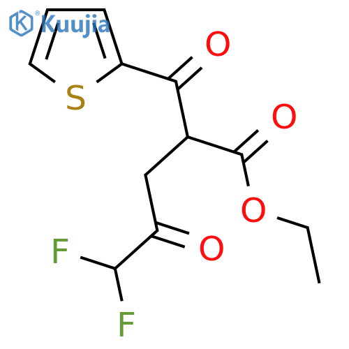 ethyl 5,5-difluoro-4-oxo-2-(thiophene-2-carbonyl)pentanoate structure