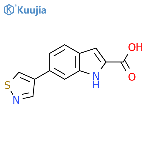 6-(1,2-Thiazol-4-yl)-1H-indole-2-carboxylic acid structure
