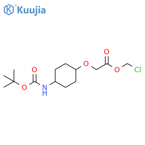 Acetic acid, 2-[[4-[[(1,1-dimethylethoxy)carbonyl]amino]cyclohexyl]oxy]-, chloromethyl ester structure