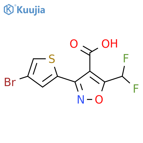 3-(4-Bromothiophen-2-yl)-5-(difluoromethyl)-1,2-oxazole-4-carboxylic acid structure