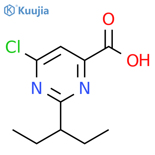 4-Pyrimidinecarboxylic acid, 6-chloro-2-(1-ethylpropyl)- structure