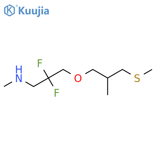 2,2-difluoro-N-methyl-3-(2-methyl-3-methylsulfanylpropoxy)propan-1-amine structure