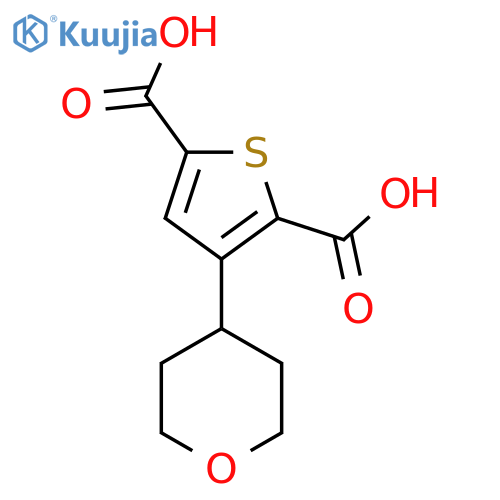 3-(Oxan-4-yl)thiophene-2,5-dicarboxylic acid structure