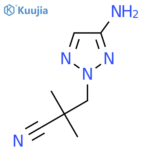 3-(4-amino-2H-1,2,3-triazol-2-yl)-2,2-dimethylpropanenitrile structure