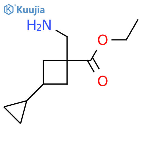 ethyl 1-(aminomethyl)-3-cyclopropylcyclobutane-1-carboxylate structure