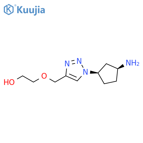 Ethanol, 2-[[1-[(1R,3S)-3-aminocyclopentyl]-1H-1,2,3-triazol-4-yl]methoxy]-, rel- structure