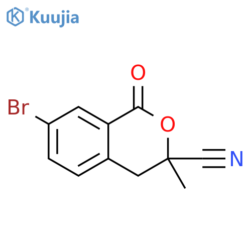 1H-2-Benzopyran-3-carbonitrile, 7-bromo-3,4-dihydro-3-methyl-1-oxo- structure