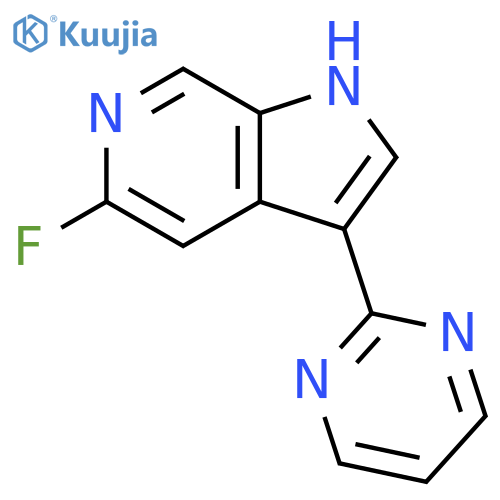 1H-Pyrrolo[2,3-c]pyridine, 5-fluoro-3-(2-pyrimidinyl)- structure