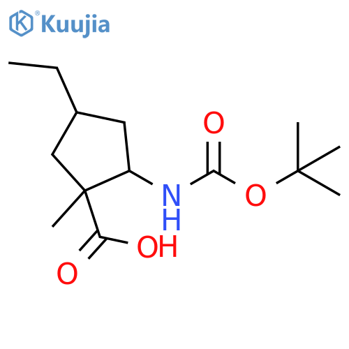 Cyclopentanecarboxylic acid, 2-[[(1,1-dimethylethoxy)carbonyl]amino]-4-ethyl-1-methyl- structure