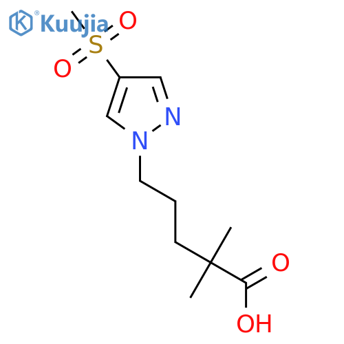 5-(4-methanesulfonyl-1H-pyrazol-1-yl)-2,2-dimethylpentanoic acid structure
