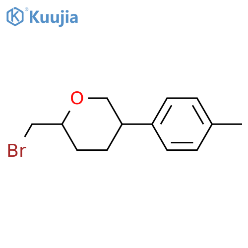 2-(Bromomethyl)-5-(4-methylphenyl)oxane structure