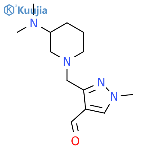 3-{[3-(dimethylamino)piperidin-1-yl]methyl}-1-methyl-1H-pyrazole-4-carbaldehyde structure