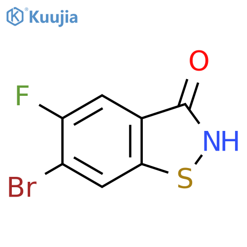 6-bromo-5-fluoro-2,3-dihydro-1,2-benzothiazol-3-one structure