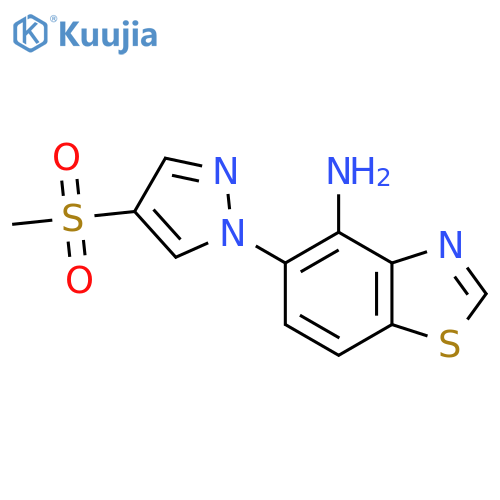 5-(4-methanesulfonyl-1H-pyrazol-1-yl)-1,3-benzothiazol-4-amine structure