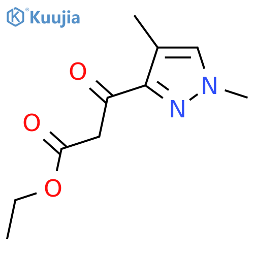 ethyl 3-(1,4-dimethyl-1H-pyrazol-3-yl)-3-oxopropanoate structure