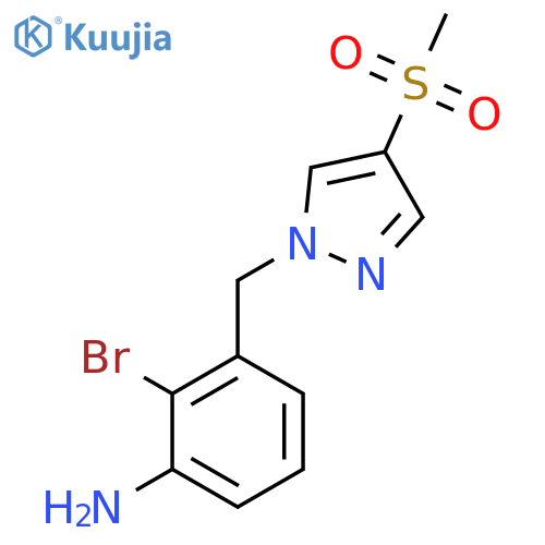 2-bromo-3-(4-methanesulfonyl-1H-pyrazol-1-yl)methylaniline structure