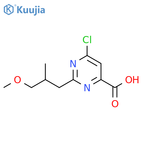 4-Pyrimidinecarboxylic acid, 6-chloro-2-(3-methoxy-2-methylpropyl)- structure