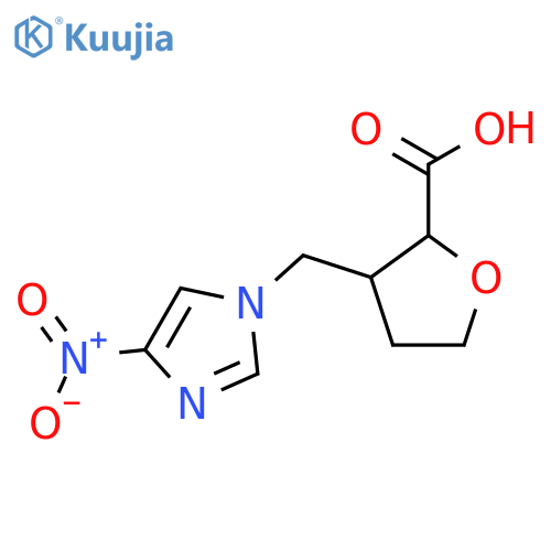 3-[(4-nitro-1H-imidazol-1-yl)methyl]oxolane-2-carboxylic acid structure