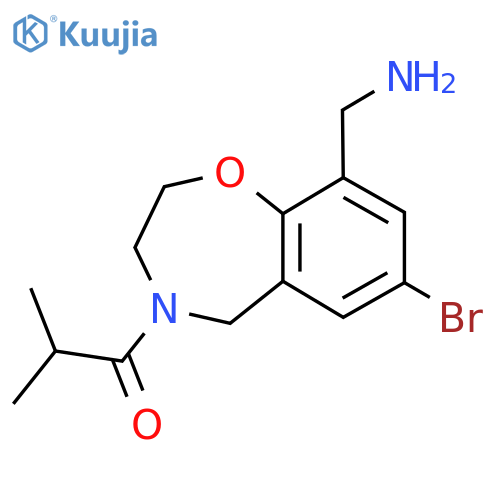 1-[9-(Aminomethyl)-7-bromo-2,3,4,5-tetrahydro-1,4-benzoxazepin-4-yl]-2-methylpropan-1-one structure