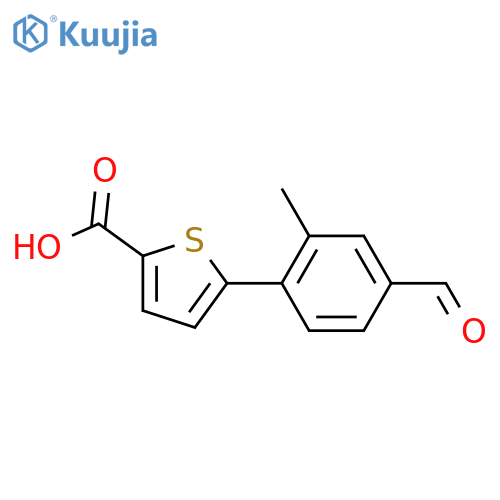 5-(4-formyl-2-methylphenyl)thiophene-2-carboxylic acid structure