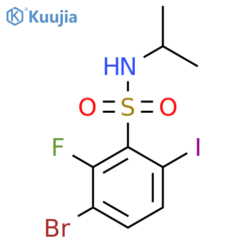 3-bromo-2-fluoro-6-iodo-N-(propan-2-yl)benzene-1-sulfonamide structure