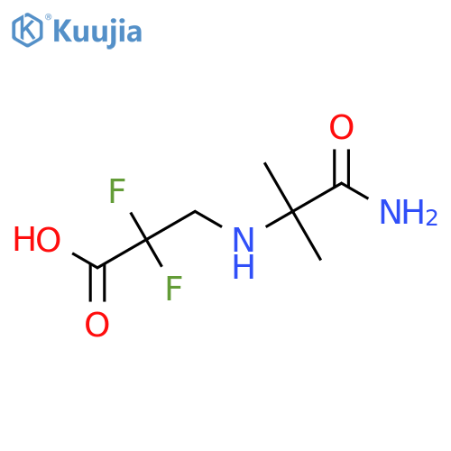 3-[(1-Carbamoyl-1-methylethyl)amino]-2,2-difluoropropanoic acid structure