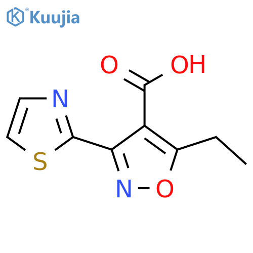 5-Ethyl-3-(1,3-thiazol-2-yl)-1,2-oxazole-4-carboxylic acid structure