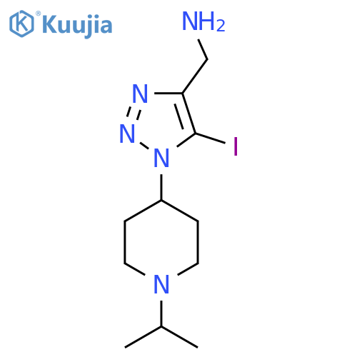 {5-iodo-1-[1-(propan-2-yl)piperidin-4-yl]-1H-1,2,3-triazol-4-yl}methanamine structure