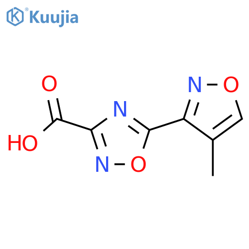 5-(4-methyl-1,2-oxazol-3-yl)-1,2,4-oxadiazole-3-carboxylic acid structure