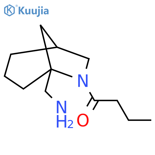 1-[5-(Aminomethyl)-6-azabicyclo[3.2.1]octan-6-yl]butan-1-one structure