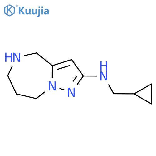 N-(cyclopropylmethyl)-4H,5H,6H,7H,8H-pyrazolo[1,5-a][1,4]diazepin-2-amine structure