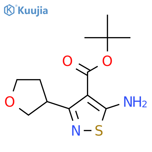 Tert-butyl 5-amino-3-(oxolan-3-yl)-1,2-thiazole-4-carboxylate structure
