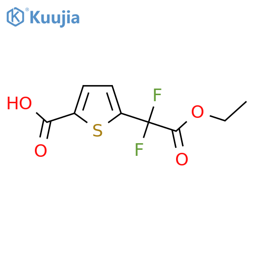 5-(2-Ethoxy-1,1-difluoro-2-oxoethyl)thiophene-2-carboxylic acid structure
