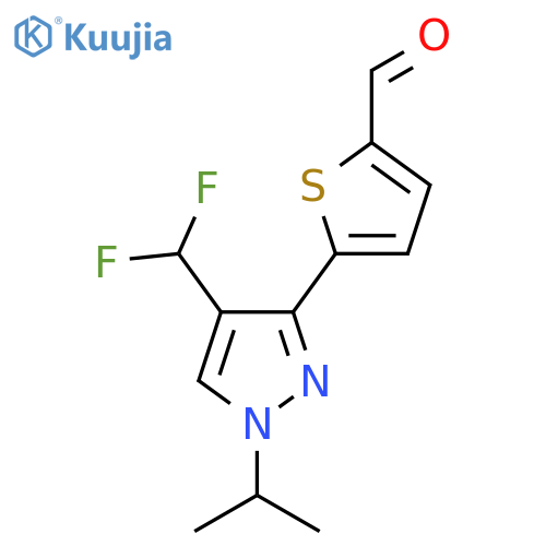 5-[4-(difluoromethyl)-1-(propan-2-yl)-1H-pyrazol-3-yl]thiophene-2-carbaldehyde structure