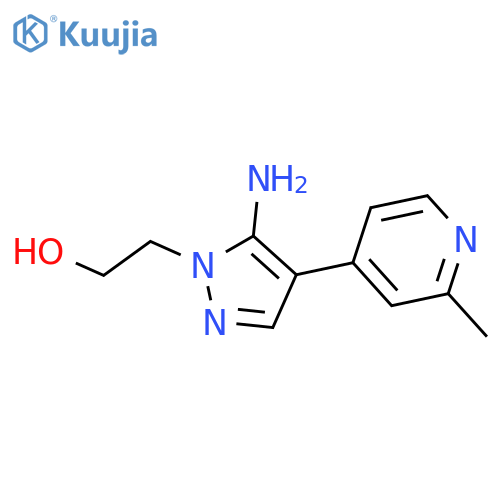 2-[5-amino-4-(2-methylpyridin-4-yl)-1H-pyrazol-1-yl]ethan-1-ol structure