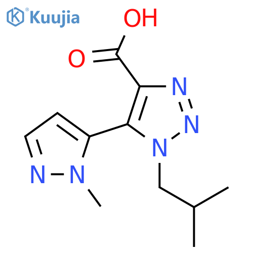 5-(1-methyl-1H-pyrazol-5-yl)-1-(2-methylpropyl)-1H-1,2,3-triazole-4-carboxylic acid structure