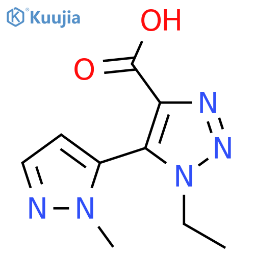 1-ethyl-5-(1-methyl-1H-pyrazol-5-yl)-1H-1,2,3-triazole-4-carboxylic acid structure