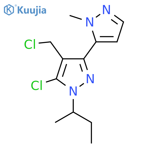 1-(butan-2-yl)-5-chloro-4-(chloromethyl)-3-(1-methyl-1H-pyrazol-5-yl)-1H-pyrazole structure
