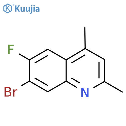 7-Bromo-6-fluoro-2,4-dimethylquinoline structure