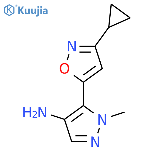 5-(3-cyclopropyl-1,2-oxazol-5-yl)-1-methyl-1H-pyrazol-4-amine structure