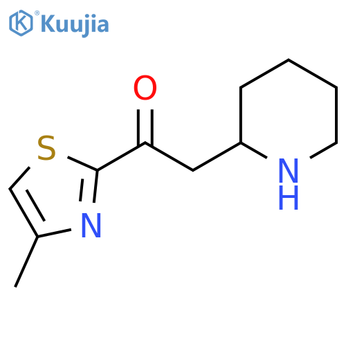1-(4-Methyl-1,3-thiazol-2-yl)-2-(piperidin-2-yl)ethan-1-one structure