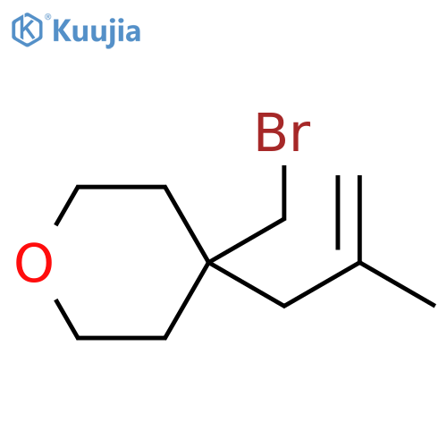 2H-Pyran, 4-(bromomethyl)tetrahydro-4-(2-methyl-2-propen-1-yl)- structure