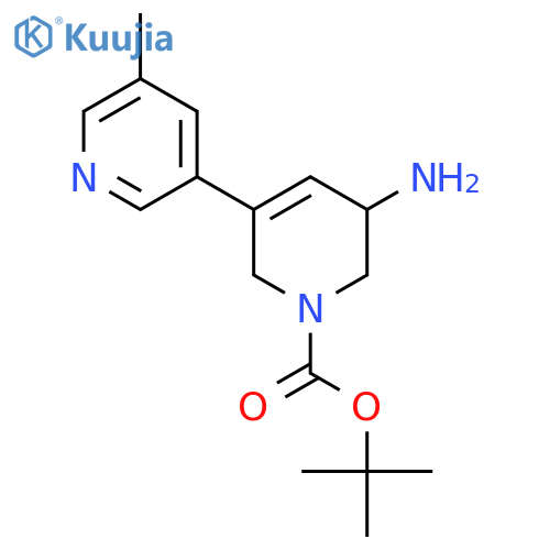 Tert-butyl 3-amino-5-(5-methylpyridin-3-yl)-1,2,3,6-tetrahydropyridine-1-carboxylate structure