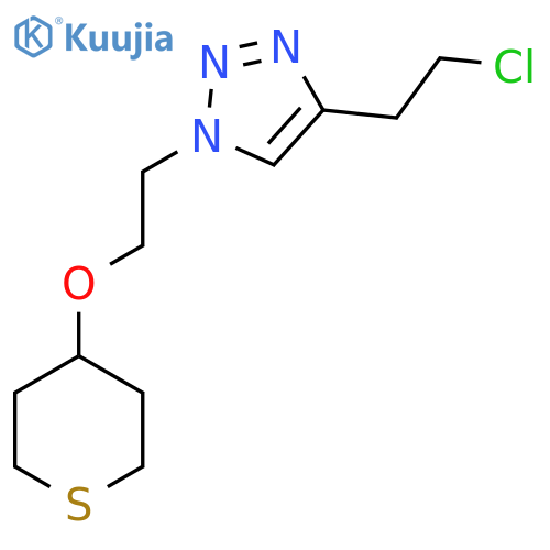 4-(2-chloroethyl)-1-2-(thian-4-yloxy)ethyl-1H-1,2,3-triazole structure