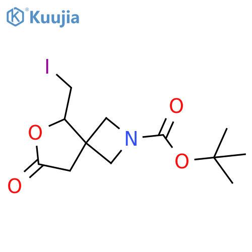 tert-butyl 5-(iodomethyl)-7-oxo-6-oxa-2-azaspiro[3.4]octane-2-carboxylate structure