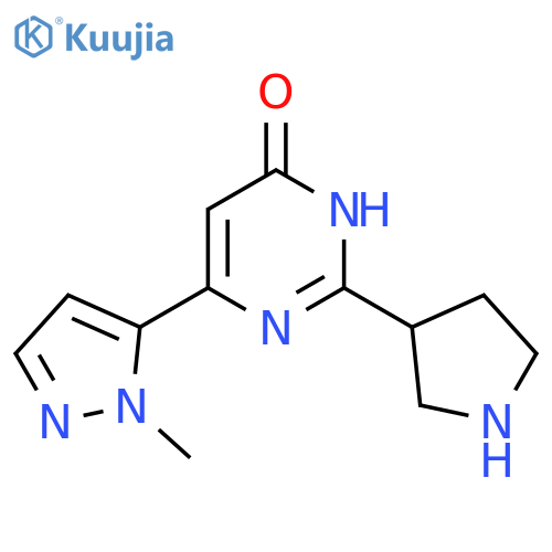 6-(1-methyl-1H-pyrazol-5-yl)-2-(pyrrolidin-3-yl)-3,4-dihydropyrimidin-4-one structure