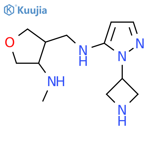1-(azetidin-3-yl)-N-{4-(methylamino)oxolan-3-ylmethyl}-1H-pyrazol-5-amine structure