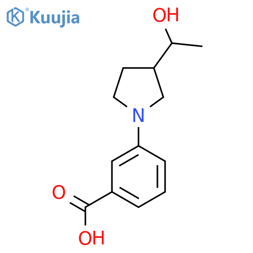 3-[3-(1-Hydroxyethyl)pyrrolidin-1-yl]benzoic acid structure