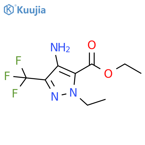 1H-Pyrazole-5-carboxylic acid, 4-amino-1-ethyl-3-(trifluoromethyl)-, ethyl ester structure