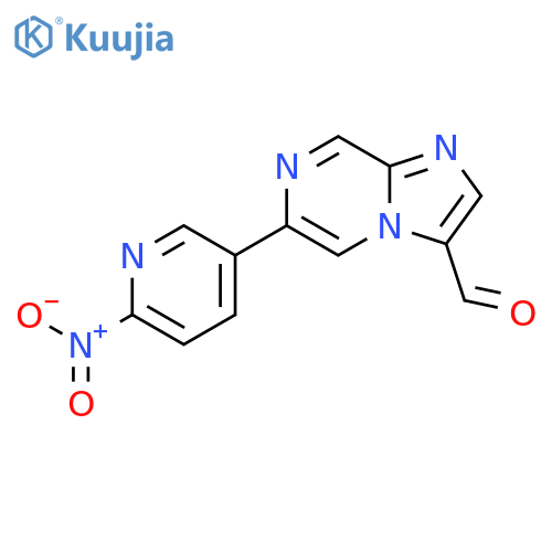 Imidazo[1,2-a]pyrazine-3-carboxaldehyde, 6-(6-nitro-3-pyridinyl)- structure